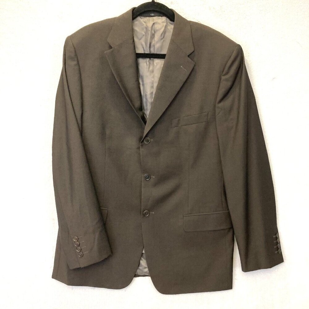 Valentino Wool Mohair‎ Blazer Mens Size 44 Sport Coat Brown Suit Jacket Formal
